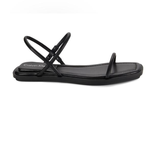 Calvin Klein Black Strappy Sandals - Picture 1 of 8